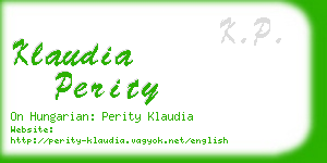 klaudia perity business card